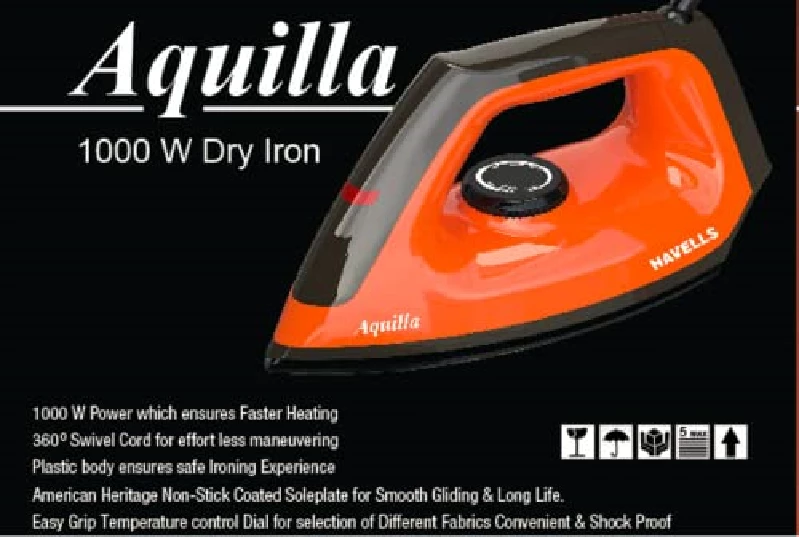 Havells Aquilla 1000 Watts Dry Iron, 900 g-3.webp